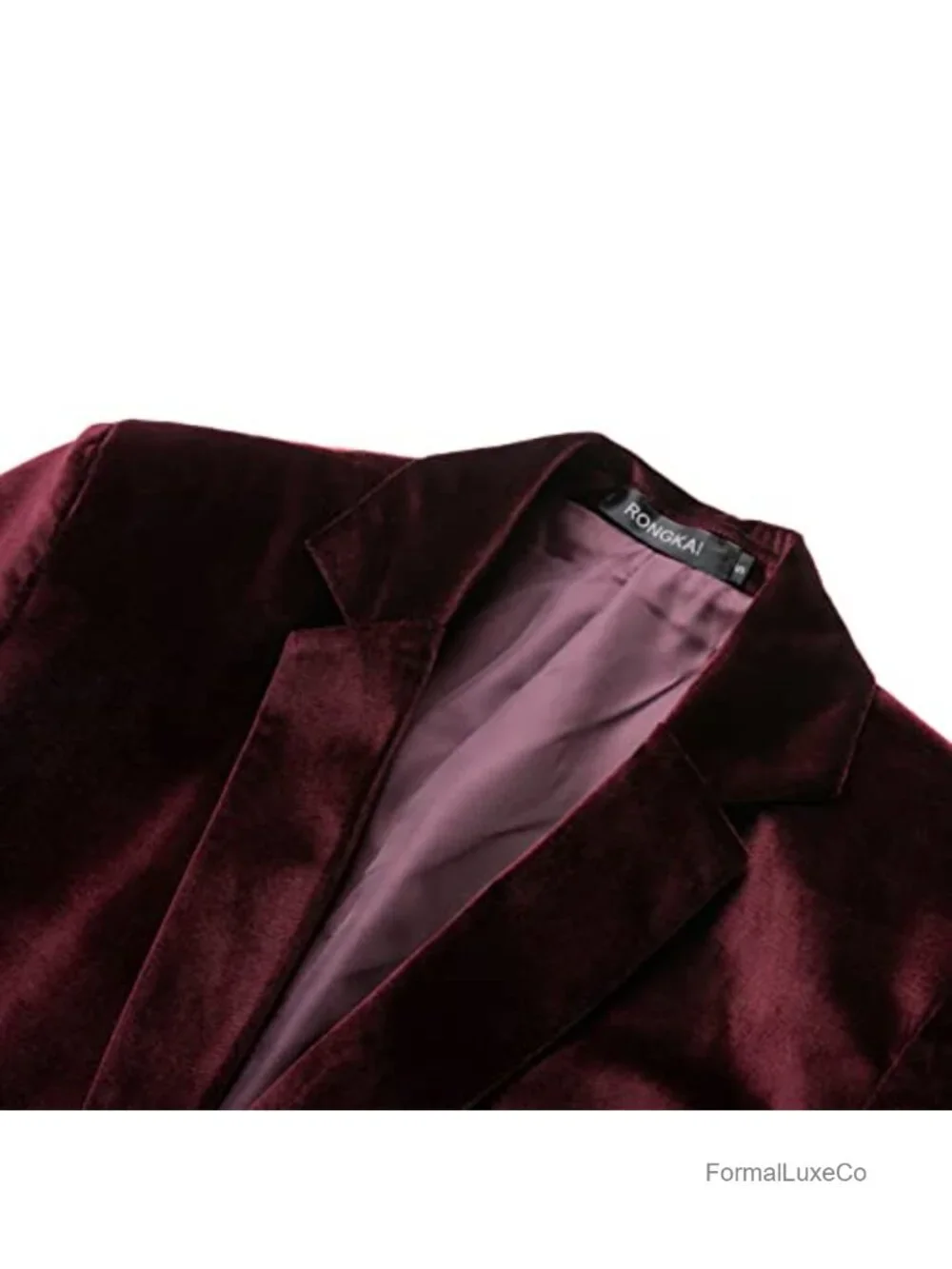 Men's Velvet Slim Fit Blazer One Button Suit Jacket Wedding Party